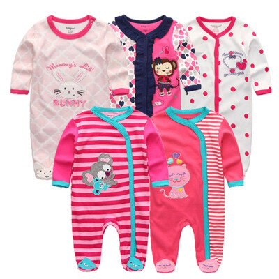 

Kiddiezoom 5PCS Baby Rompers Long Sleeve Baby Girls Clothes Clothing Sets Bodysuits Baby Boys Clothes Outwear Newborn Babywear