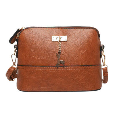 

Women Sling Oil Wax Leather Shell Bag Deer Satchel Shoulder Crossbody Bags