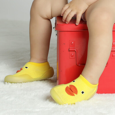 

Ou Yu baby socks spring&autumn men&women baby floor socks non-slip soft bottom toddler shoes shallow mouth socks baby socks B1078 small yellow duck 2627 inside length 15cm