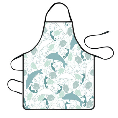 

Toponeto Home Women Waterproof Cute Cartoon Kitchen Restaurant Cooking Bib Apron Aprons
