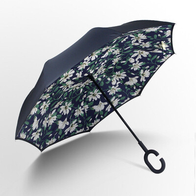 

Outdoor Inverted&Double Layer Windproof Umbrella Umbrella with UV Protection C-Shaped Handle