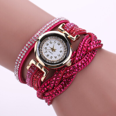 

Simple watch with diamond woven strap with diamond dial