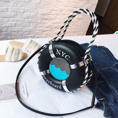 

Ins super fire star with the same swim ring small round bag 2019 new fashion personality single shoulder slung mobile handbag