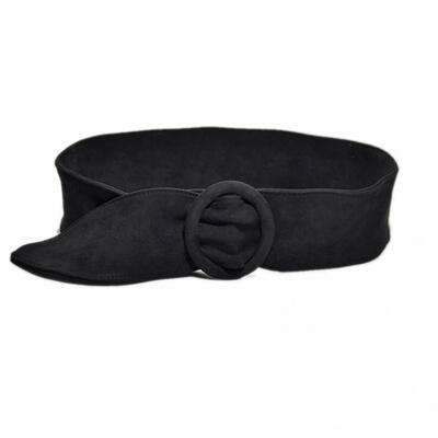 

Fashion Womens Solid Color Suede Ring Buckle Waistband Belt for Jeans Dress