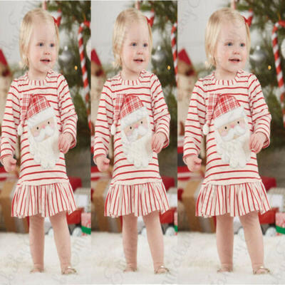 

UK New Infant Baby Girl Christmas Casual Holiday Party Outfit Skirt Dress Party