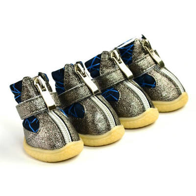 

4 Pcssets Dog PU leather sport Shoes Reflective Winter Waterproof Pet dog Puppy Martin boots non-slip golden retriever rain sho