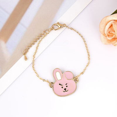 

Boys Cartoon Avatar Pendant Bracelet Unisex Couple Alloy Hand Chain ARMY Gift