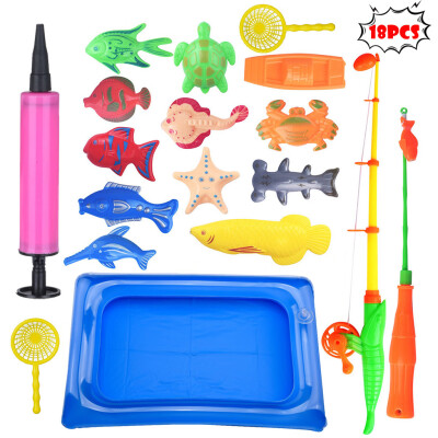 

18pcs Bath Toys For Kids Fishing Magnetic Toys Floating Fishing Game