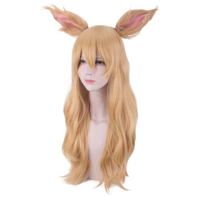 

〖Follure〗Women Cute Cosplay Wig Long Straight Blonde Gold Hair Ears Women Anime Wigs