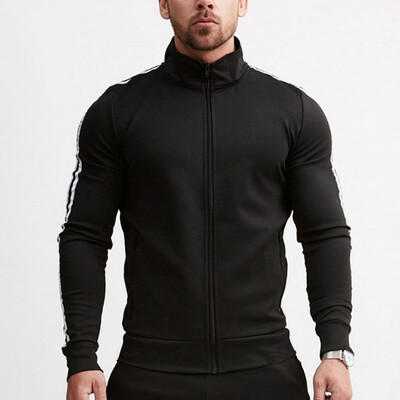 

Mens Slim Fit Sport Sweatshirt Zipper Jacket Coat Outwear Casual Jumper Tops