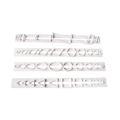 

4pcs Plastic Cake Mold Tool Sugar Craft for Birthday Cake Border Stencil