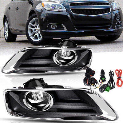 

for 2013-2015 Chevy Malibu Clear Front Bumper Fog Lights LampsSwitchWiring KIT1 Year Warranty