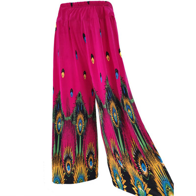 

Womens Pants Bohemia Loose Pants Print Trousers Wide Leg Leggings Casual Pants