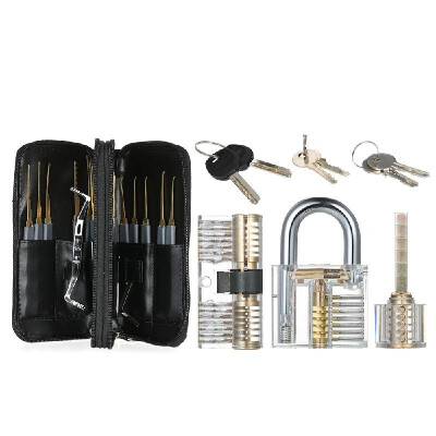 

24pcs Lock Unlocking Picking Set Kit Tool with Three Transparent Practice Training Padlock Lock for Locksmith Beginners&Profes