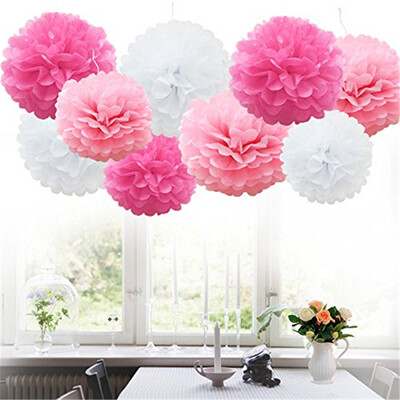

〖Follure〗9pcs Tissue Paper Pompoms Flower Balls Fluffy Christmas Wedding Party Decoration