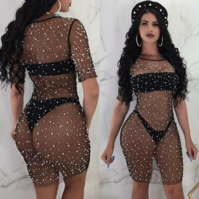 

Women Mesh Beach Bathing Suit Cardigan Bikini Swimwear Cover Up Tops Beach Dress