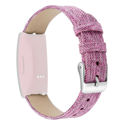 

〖Follure〗Replacement Woven Canvas Leather Watch Band Strap For Fitbit InspireInspire HR