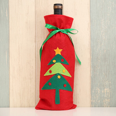 

Tailored Red Wine Bottle Cover Bags Decoration Home Party Santa Claus Christmas