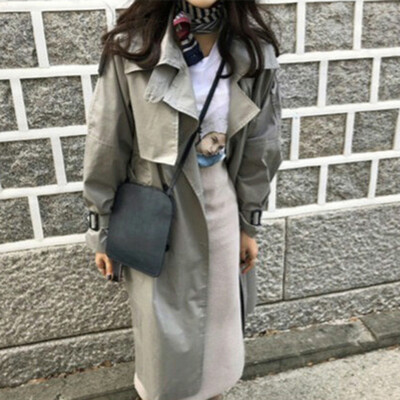 

Tailored Women Long Sleeve Solid Button Long Coat Shawl Windbreaker Long Coat