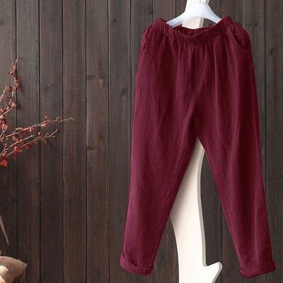 

Plus Size Women Linen Harem Pants Baggy Loose Trousers Casual Lady