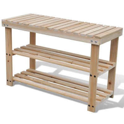 

2-in-1 Wooden Shoe Rack with Bench Top