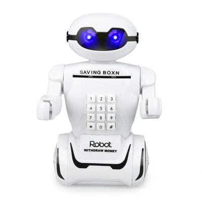 

Creative Electronic Robot Piggy Bank Light Music Coin Safe Box Desk Lamp