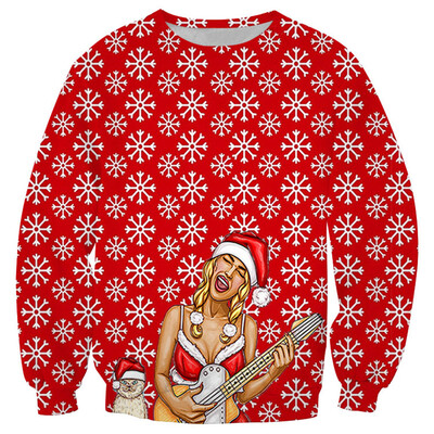 

Toponeto Mens Casual Christmas Lover 3D Print Party Long Sleeve Hoodie Top Blouse