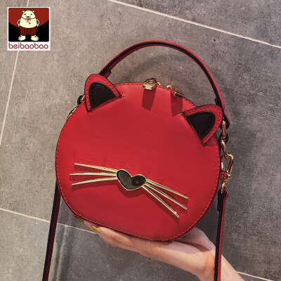 

New bag on ins 2019 new cute cat bag with one shoulder slanted handbag