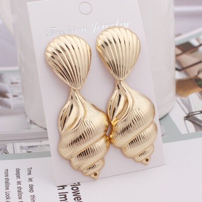 

Boho Styles Shell Conch Leaf Starfish Drop Earrings for Women Gold Color Geometric Metal Statement Brincos Fashion Party Jewelry