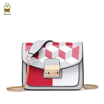 

Han version of the clearance womens bag new casual mini bag Linger chain bag impact color geometric womens bag