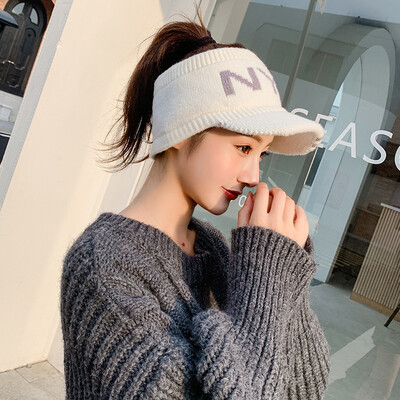 

New Hat for FallWinter 2019 Female Korean Fashion Net Red Empty Top Hat Tide Foldable Duck Tongue White Baseball Hat Male