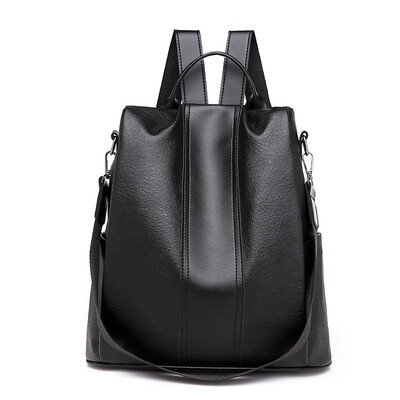 

Anti-theft shoulder bag female 2018 tide wild shoulder slung dual-use female bag fashion soft leather backpack female