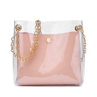 

Fashion Women Transparent Bag Clear PVC Small Tote Messenger Bags Laser Holographic Shoulder Bag Female Lady Sac A Main YJ