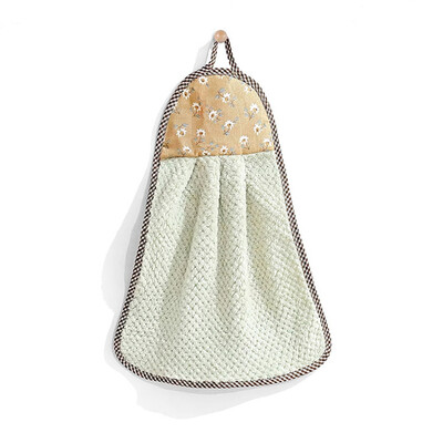 

1Pc Kitchen Towel Absorbent Lint Dish Cloth Hanging Towel Thickening Rag Floral