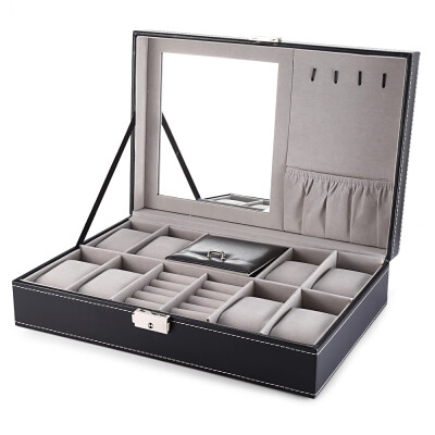 

Multifunctional 8 Watch Display PU Leather Box Jewelry Case Storage Organizer