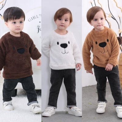 

Cute Bear Kids Infant Baby Girl Boy Tops Blouse Sweater Sweatshirt Thick Clothes New