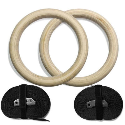 

Wooden 28mm Exercise Fitness Gymnastic Rings for Gym Crossfit Pull Ups