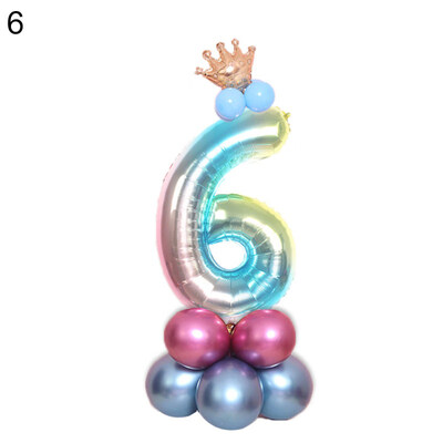 

0-9 Number Crown Foil Latex Balloon Balls Birthday Party Wedding Decor Supplies
