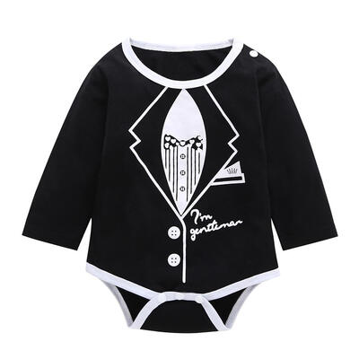 

Autumn Infants Gentleman Clothes Cute Boys Baby Rompers Buttons Jumpsuit