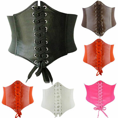 

Women Ladies Rivet Elastic Buckle Wide Waist Cinch Dress Waistband Corset Belts