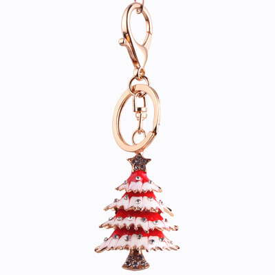 

Exquisite Christmas Day Gift Christmas Tree Creative Keychain Car Pendant Diamond Bag Charm