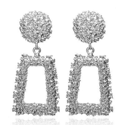 

New Exaggerated Punk Heavy Metal Earrings gold Color Drop Earring Geometric Statement Earrings For Women Jewelry