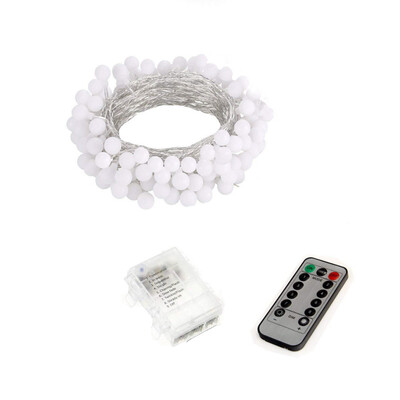 

Gobestart Christmas Tree Fairy Party Lights Battery Box Remote Control White Ball Light