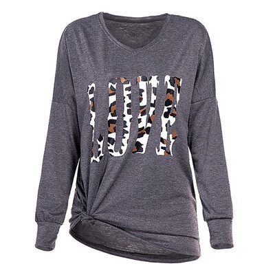 

AliExpress Europe&the United States cross-border new fashion printing round neck long-sleeved T-shirt female wish Amazon FA8T1