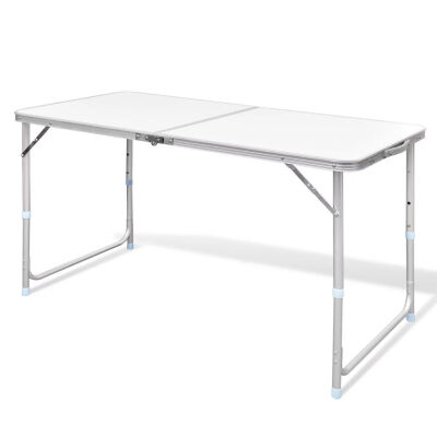 

Foldable Camping Table Height Adjustable Aluminum 472"x236