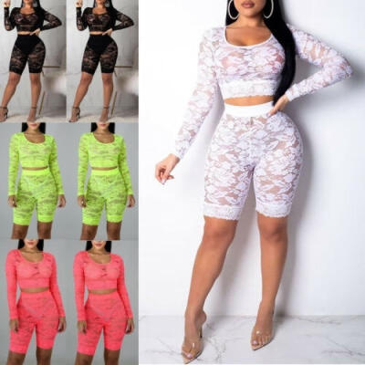 

Women Crop Top Short Pants Bodycon Evening Party 2 Piece Set Jumpsuit Romper