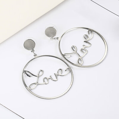 

Simple Elegant Hoop Earrings Round Circle Golden Silver Color Personalized Statement Earrings For Women Brinco Earrings E0336