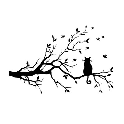 

Tree Cat Wall Stickers Decal Living room bedroom PVC Removable