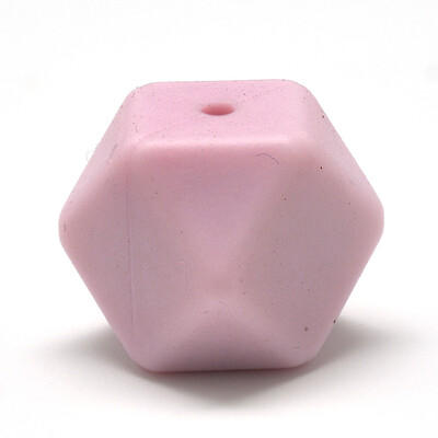 

Food Grade Environmental Silicone Beads Chewing Beads For Teethers DIY Nursing Necklaces Making Faceted Cube Pink 14x14x14mm