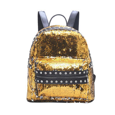 

Rivet Sequins School Backpack Student Book Travel Bag Women Shoulder Bags
